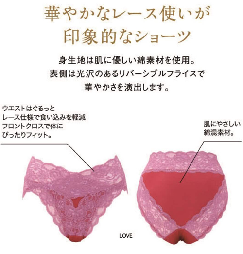 グラントイーワンズ ララ レーシーショーツＬサイズ LOVE - 下着